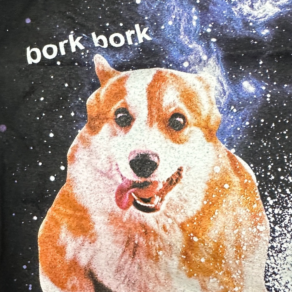 Black Matter Black Tee with Corgi Galaxy Print - Picture 5 of 7